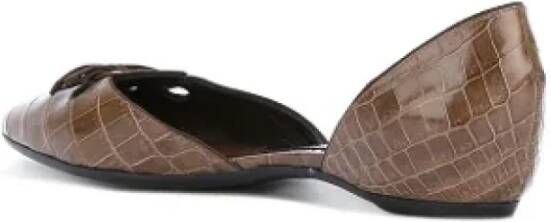 Armani Pre-owned Leather flats Brown Dames