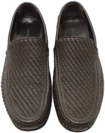 Armani Pre-owned Leather flats Brown Heren