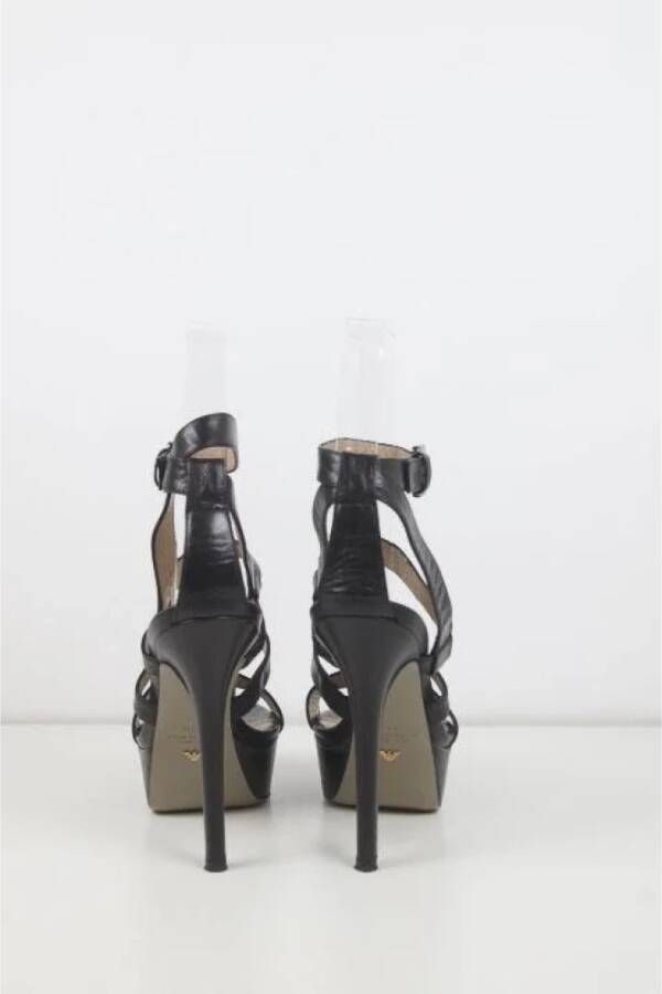 Armani Pre-owned Leather sandals Black Dames