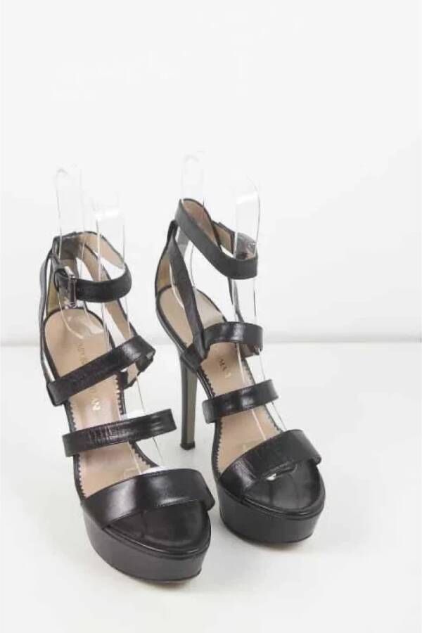 Armani Pre-owned Leather sandals Black Dames