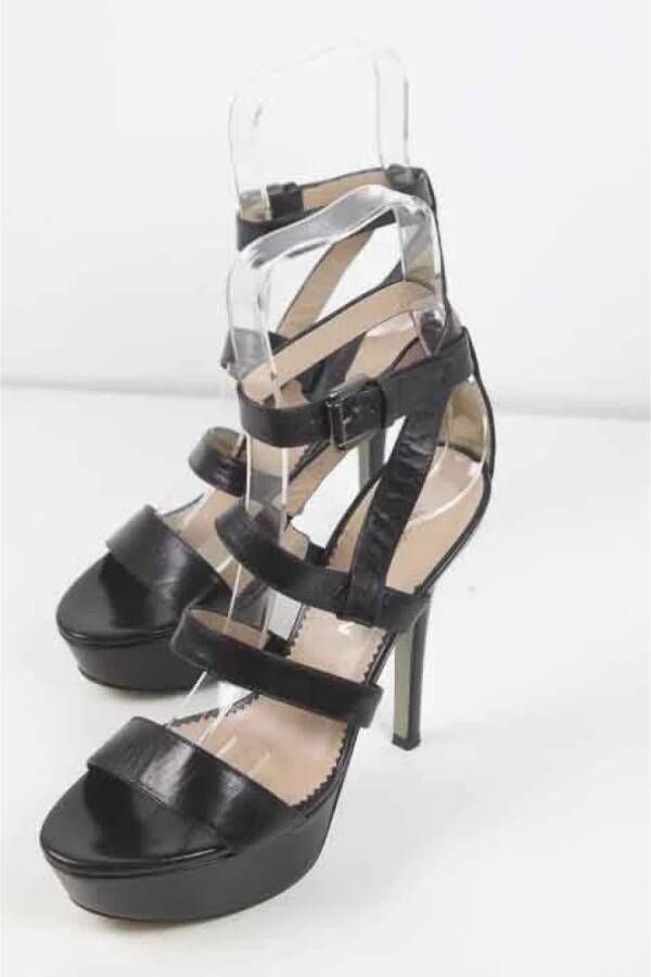 Armani Pre-owned Leather sandals Black Dames