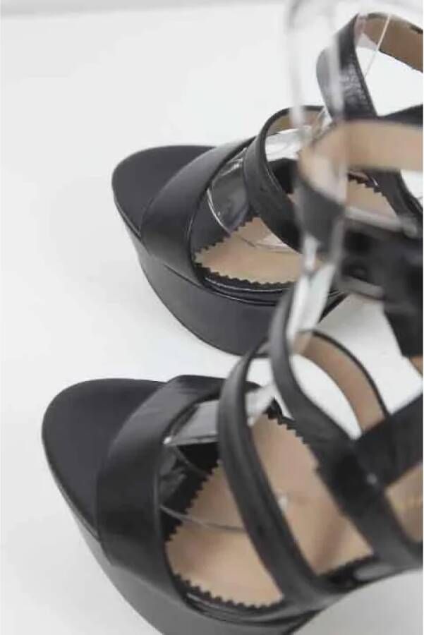 Armani Pre-owned Leather sandals Black Dames