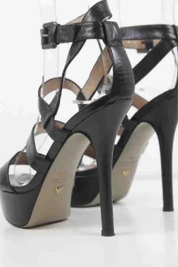 Armani Pre-owned Leather sandals Black Dames