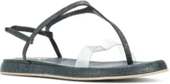 Armani Pre-owned Leather sandals Blue Dames