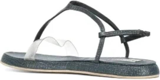 Armani Pre-owned Leather sandals Blue Dames