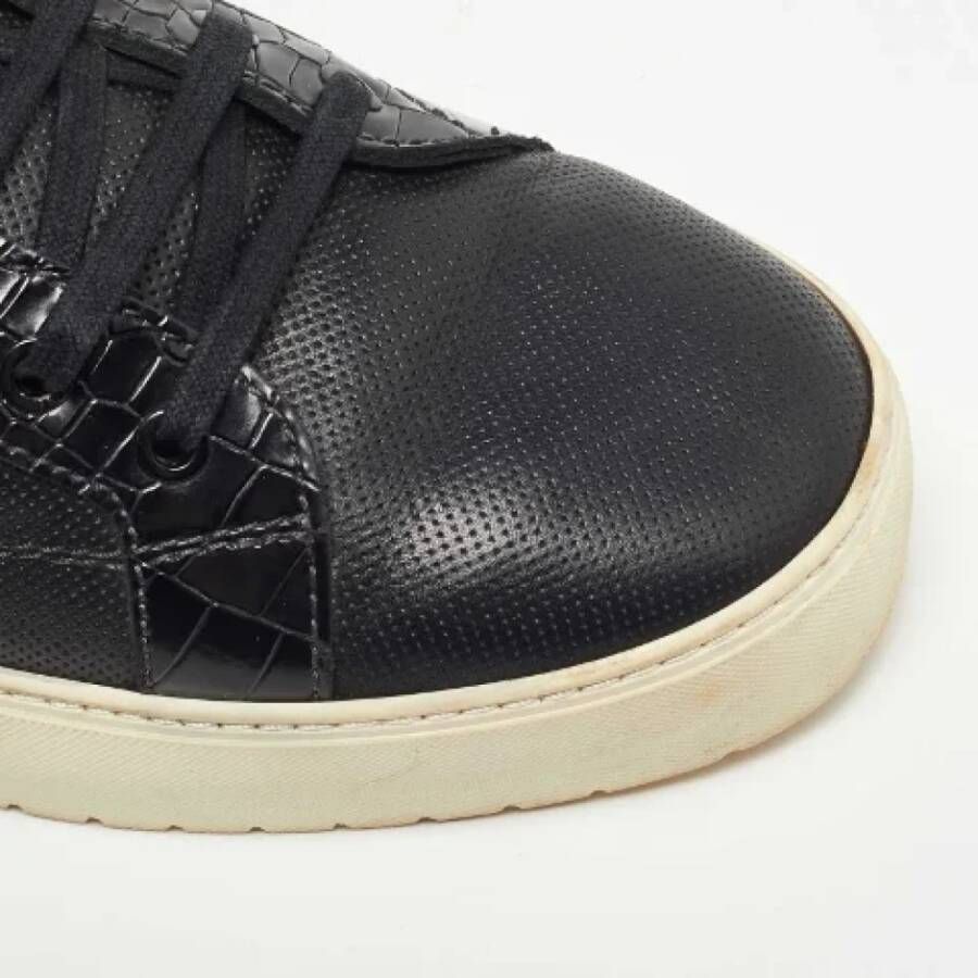 Armani Pre-owned Leather sneakers Black Dames