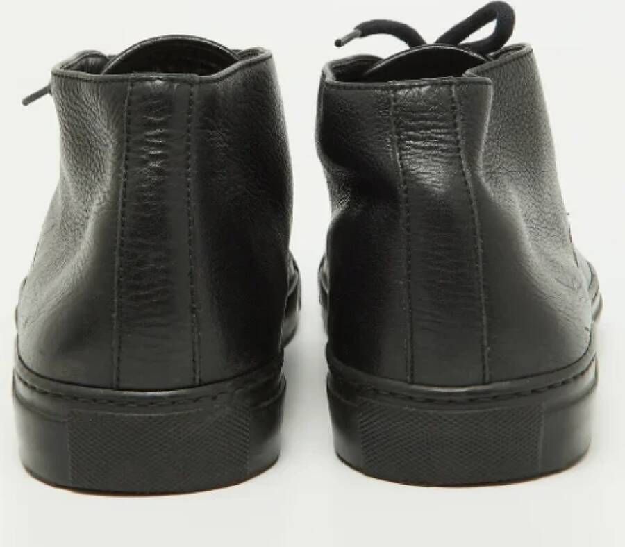 Armani Pre-owned Leather sneakers Black Dames