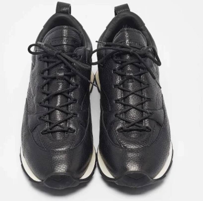 Armani Pre-owned Leather sneakers Black Heren