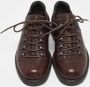 Armani Pre-owned Leather sneakers Brown Heren - Thumbnail 3