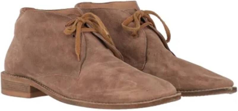 Armani Pre-owned Suede boots Beige Heren