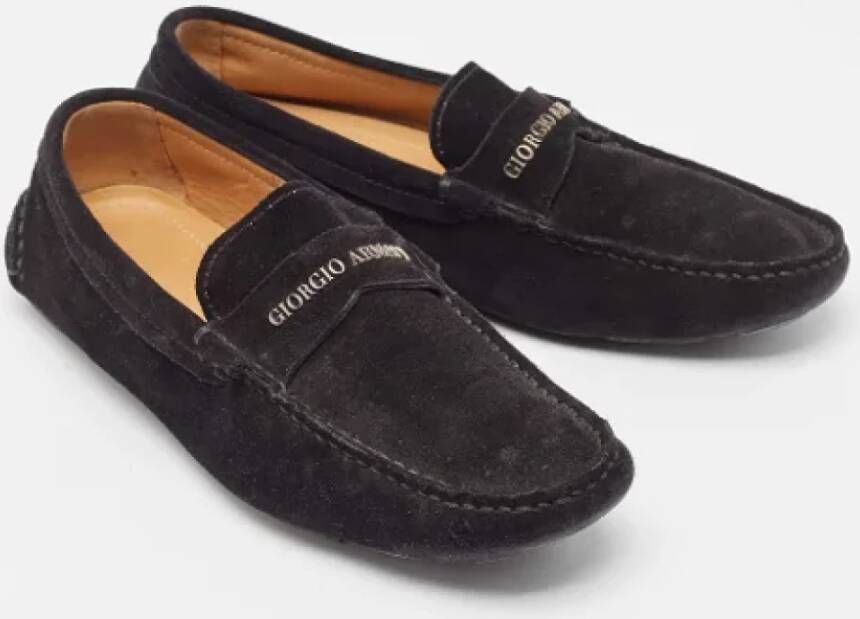 Armani Pre-owned Suede flats Black Heren