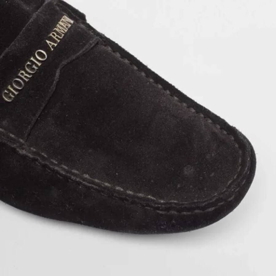 Armani Pre-owned Suede flats Black Heren