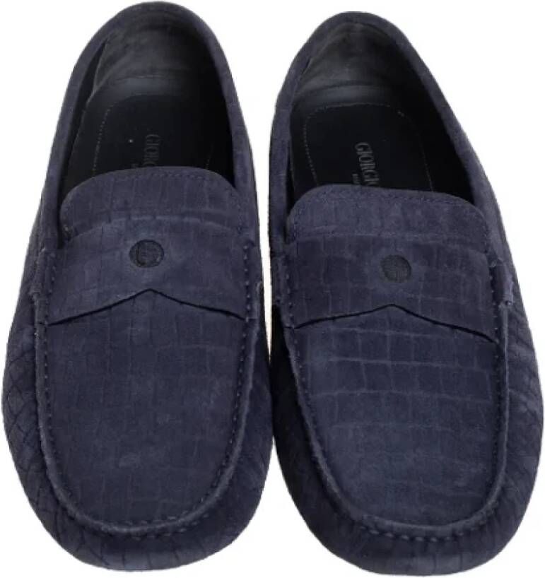 Armani Pre-owned Suede flats Blue Dames