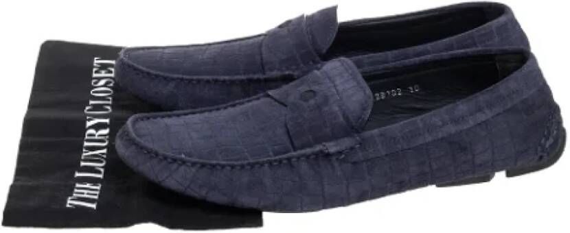 Armani Pre-owned Suede flats Blue Dames