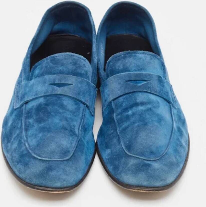 Armani Pre-owned Suede flats Blue Dames