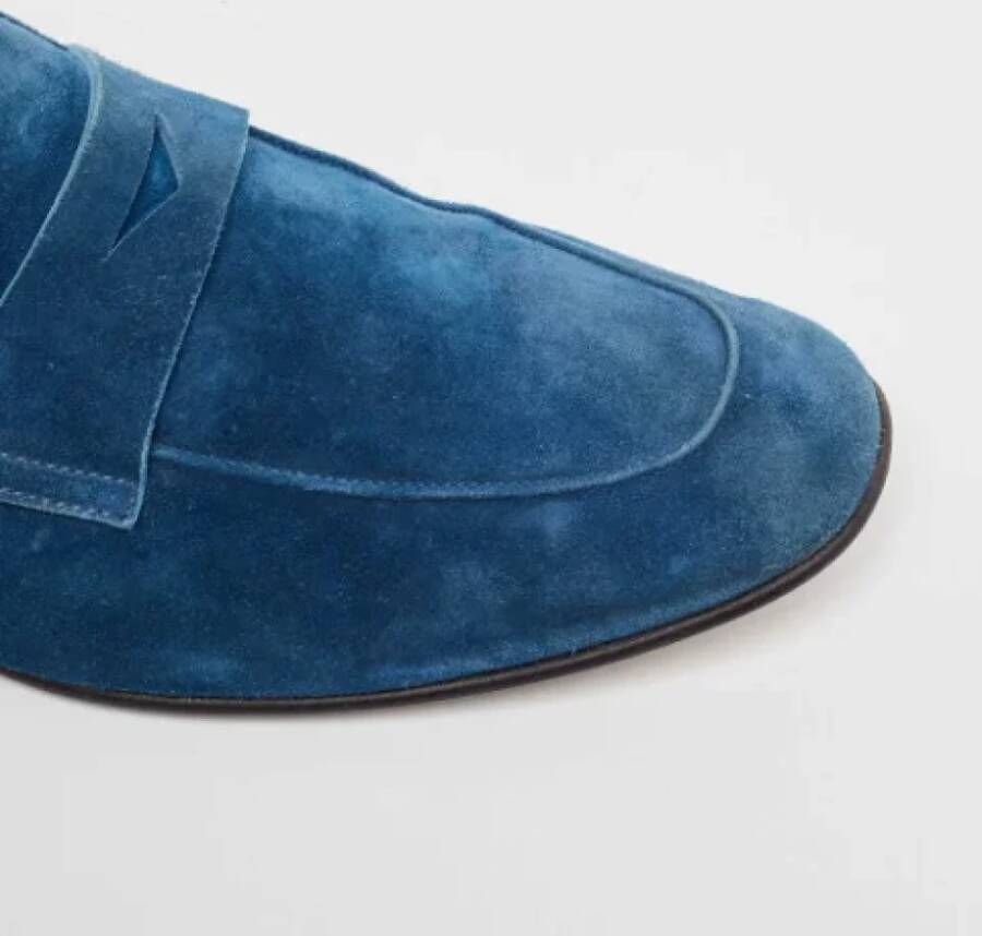 Armani Pre-owned Suede flats Blue Dames