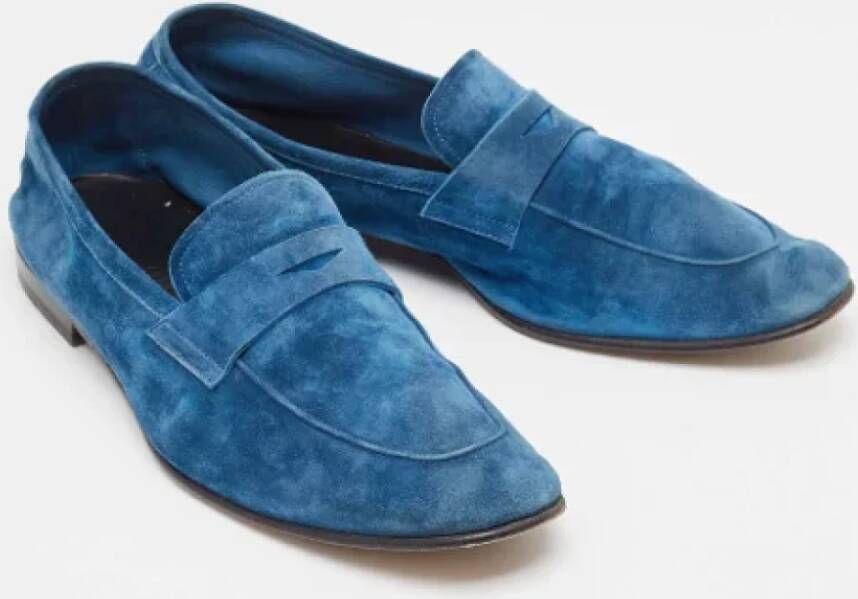 Armani Pre-owned Suede flats Blue Dames