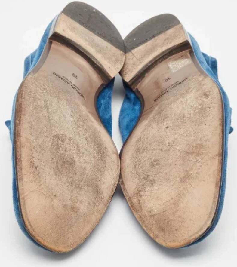 Armani Pre-owned Suede flats Blue Dames