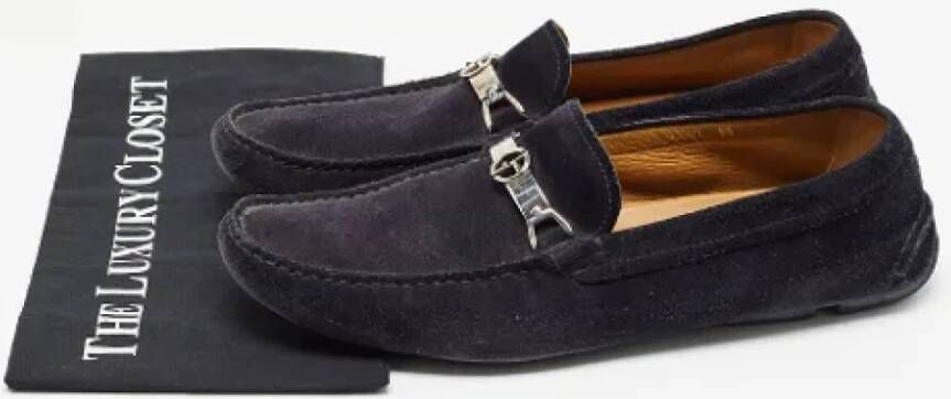 Armani Pre-owned Suede flats Blue Heren