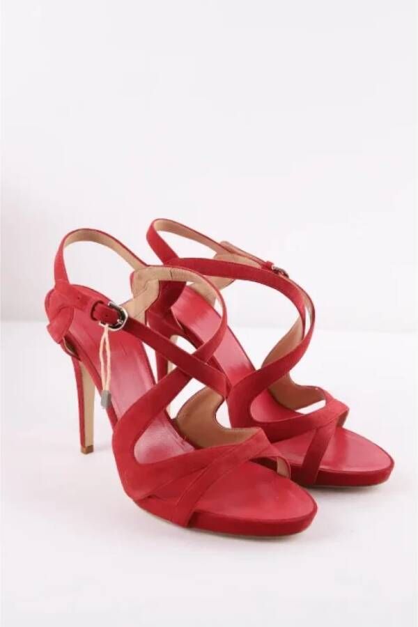 Armani Pre-owned Suede heels Red Dames