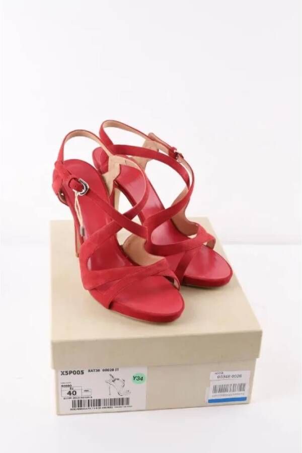 Armani Pre-owned Suede heels Red Dames