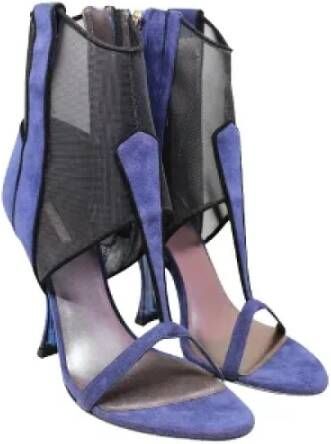 Armani Pre-owned Suede sandals Blue Dames