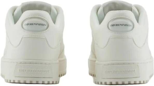 Armani Witte Logo Sneakers met Gegraveerd Logo White Heren