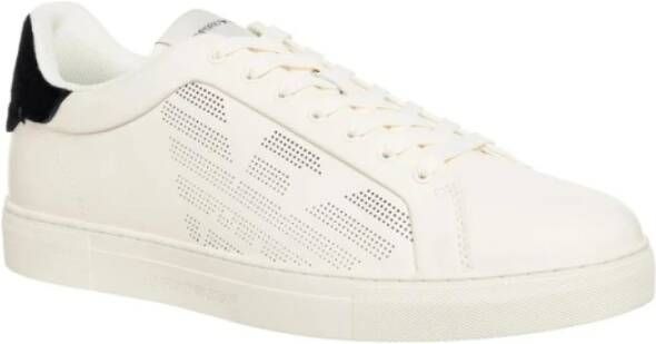 Armani Witte Logo Sneakers voor Mannen White Heren