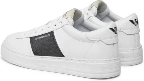 Armani Zwarte Band Sneakers White Heren