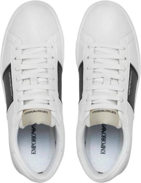 Armani Zwarte Band Sneakers White Heren