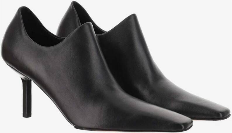 Armarium Zwarte Leren Vierkante Neus Pumps Black Dames