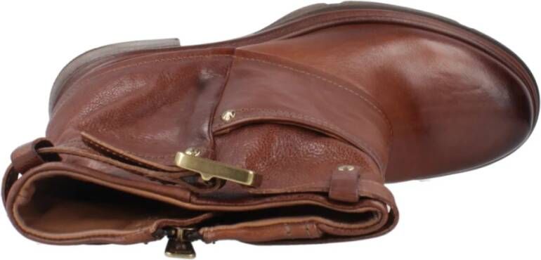 a.s.98 Stijlvolle Enkellaarsjes met Gespdetail Brown Dames