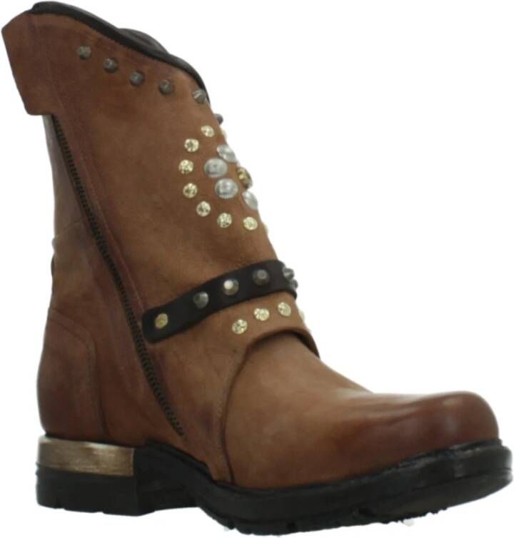 a.s.98 Stijlvolle Veterschoenen met Gesp Brown Dames