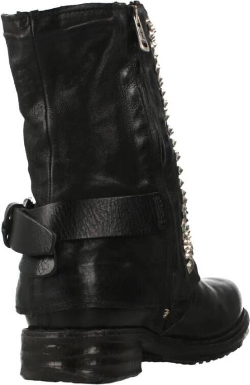 a.s.98 Studded Enkellaarzen Black Dames