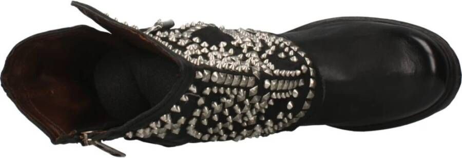 a.s.98 Studded Enkellaarzen Black Dames