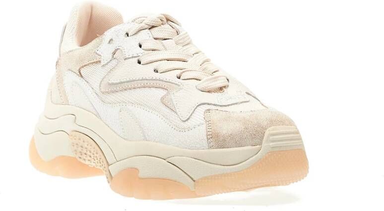 Ash Beige en witte sneakers White Dames