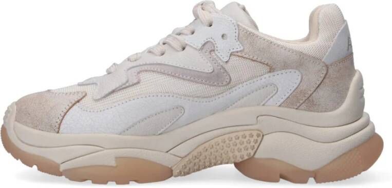 Ash Beige Leren Nylon en Suède Sneakers Multicolor Dames