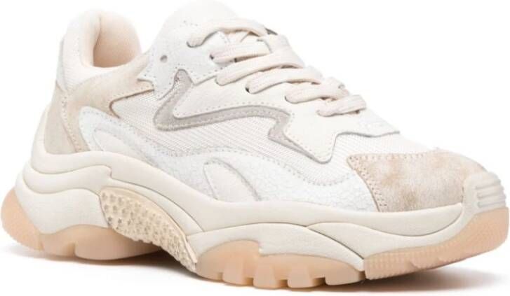 Ash Beige Leren Sneakers Dikke Zool Italië Beige Dames