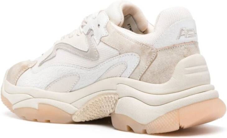 Ash Beige Leren Sneakers Dikke Zool Italië Beige Dames