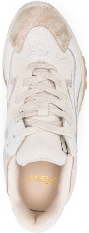 Ash Beige Leren Sneakers Dikke Zool Italië Beige Dames