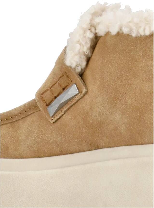 Ash Beige Suède Loafer met Verhoogde Zool Beige Dames