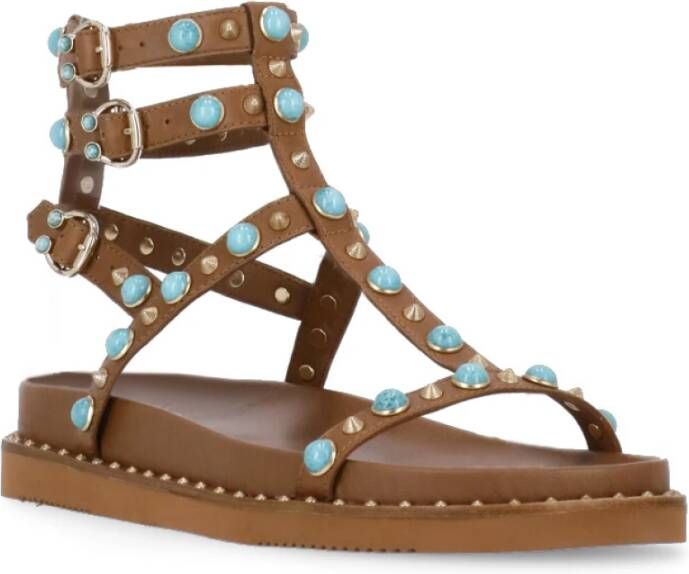 Ash Bruin Leren Dames Sandalen met Studs Brown Dames