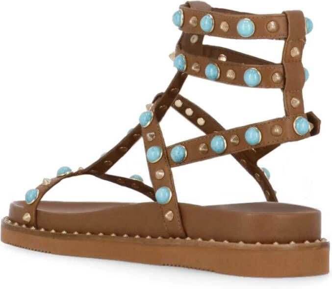 Ash Bruin Leren Dames Sandalen met Studs Brown Dames