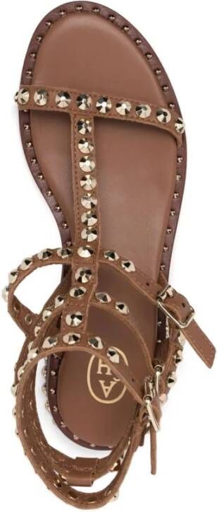 Ash Bruin Leren Stud Sandalen Brown Dames