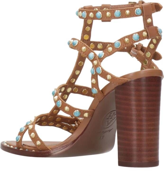 Ash Bruine Leren Sandalen met Stenen Brown Dames