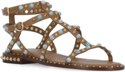 Ash Bruine Leren Sandalen met Studs Brown Dames