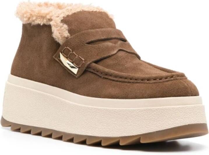 Ash Bruine Winterlaarzen met Flatform Zool Brown Dames