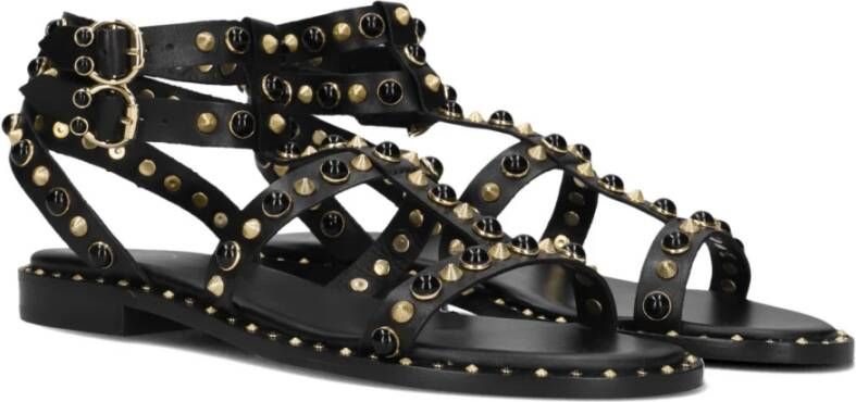 Ash Elegante Zwarte Leren Sandalen Black Dames