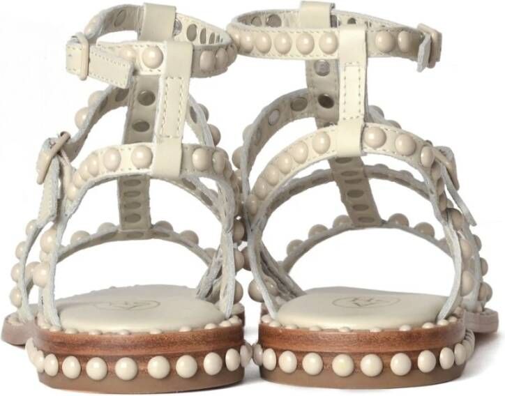 Ash Zachte leren platte sandalen Beige Dames