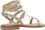 Ash Studded Leren Platte Sandalen Beige Dames - Thumbnail 3